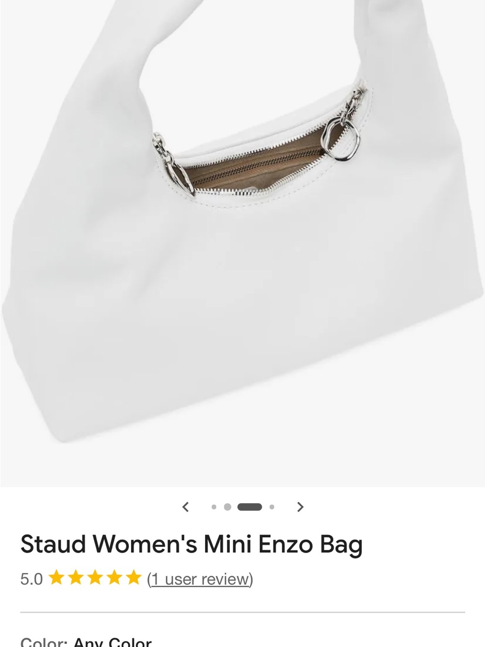 STAUD White Enzo Mini Top-Handle Bag! Gorgeous! - Picture 7 of 12